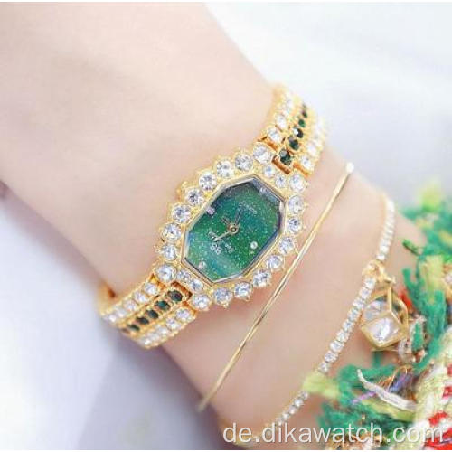 BS 1581 Uhren 2021 Luxusmarke Diamant Quarz Frauen Rose Gold Uhr Edelstahl Uhr Kleid Armbanduhren Damenuhr